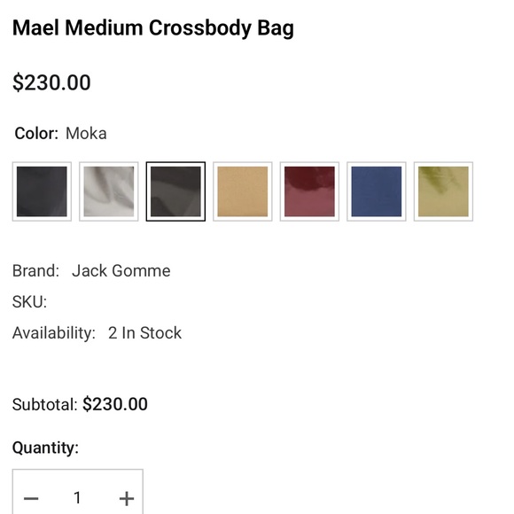 JACK GOMME “MAËL” medium crossbody bag! - Picture 2 of 12